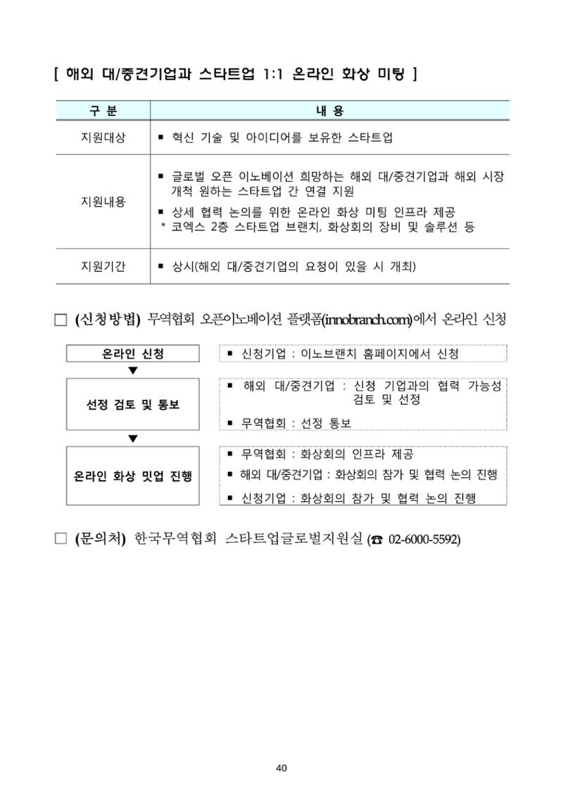 코로나19 기업애로 해소 및 수출지원대책 안내 40페이지