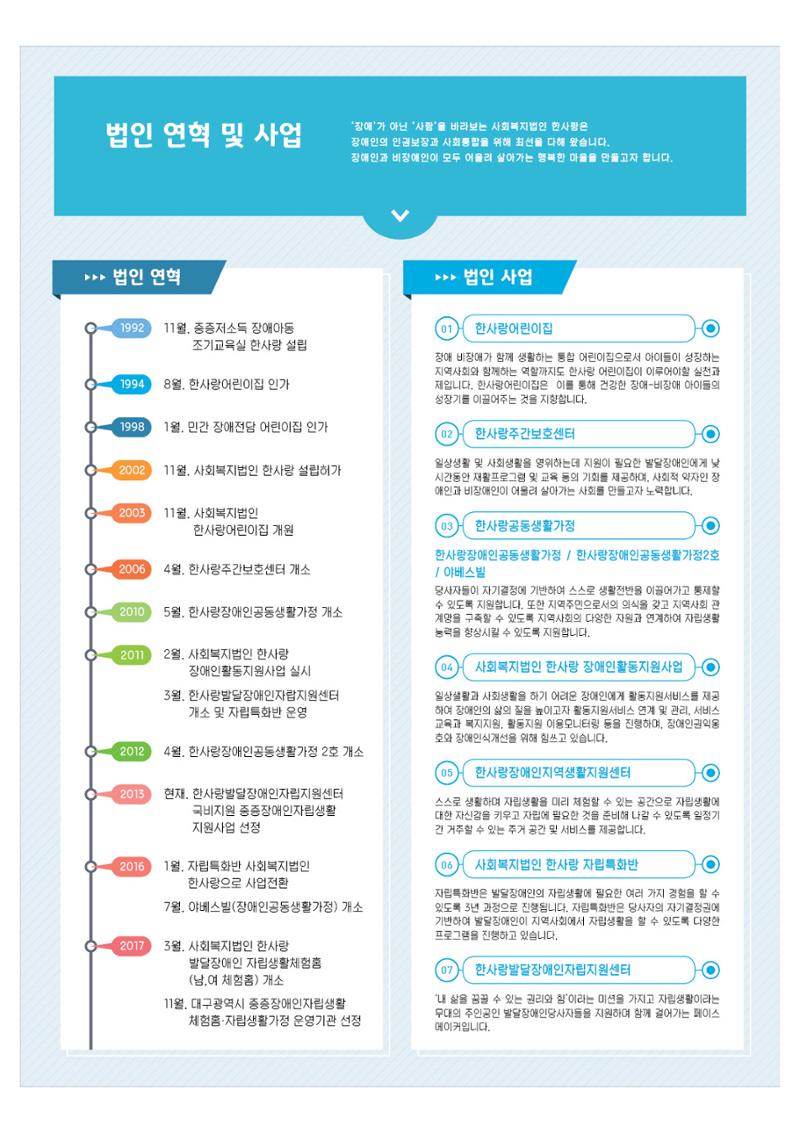 사회복지법인 한사랑 소식지 2호 2페이지