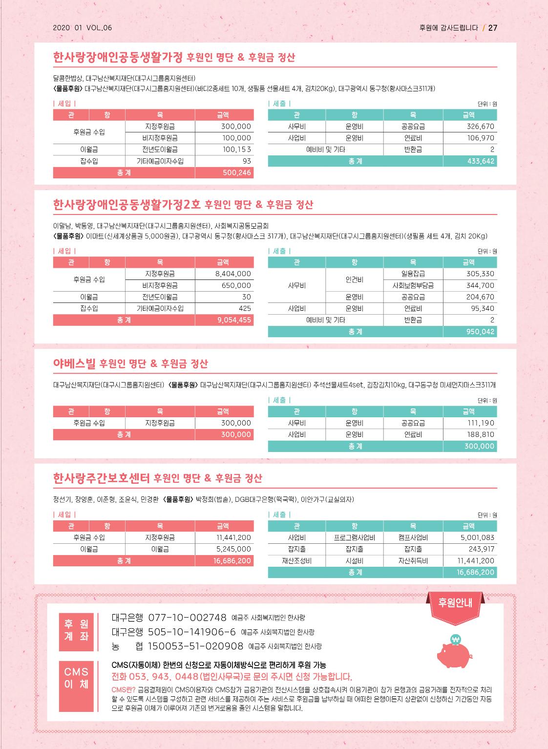 사회복지법인 한사랑 소식지 6호 27페이지