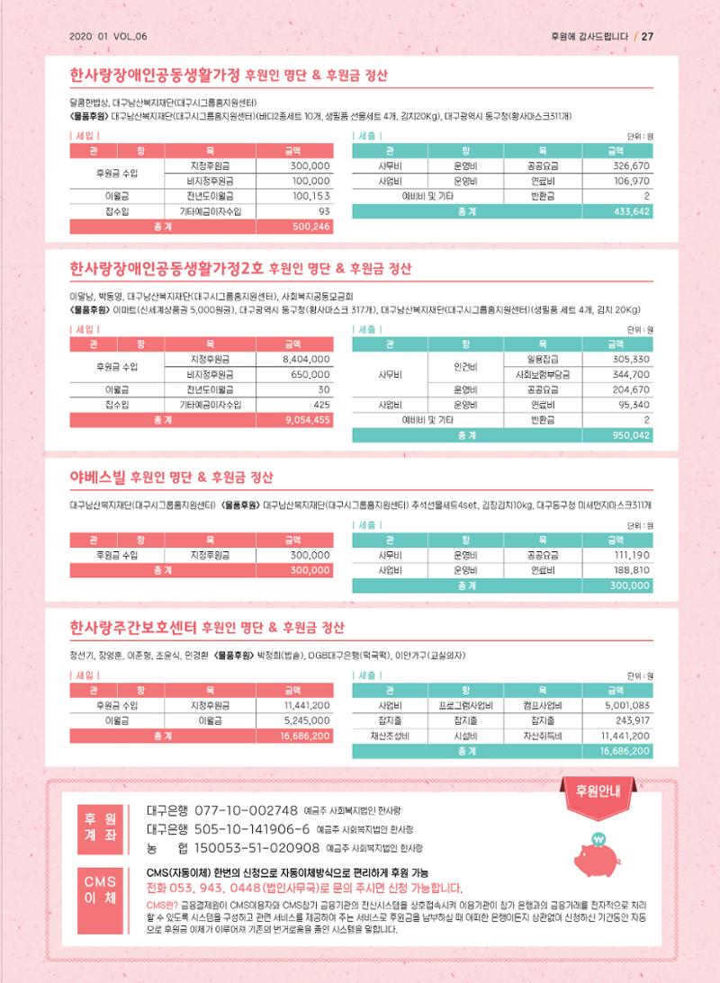 사회복지법인 한사랑 소식지 6호 27페이지