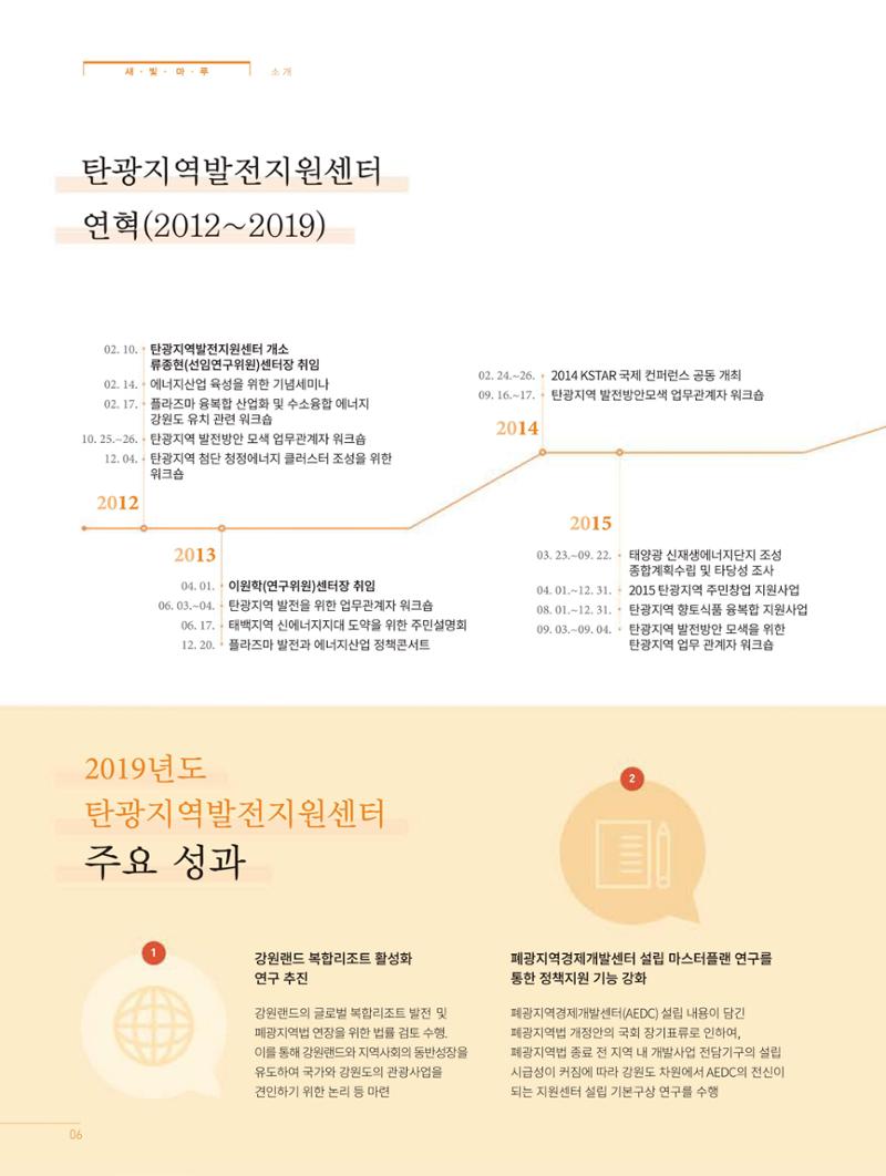 탄광지역발전을 위한 소식지 새빛마루 3호 6페이지