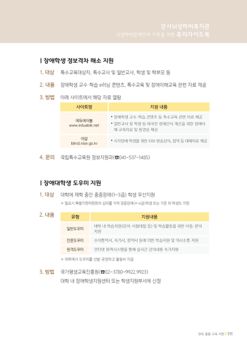 2020년 뇌성마비장애인과 가족을 위한 복지가이드북  110페이지