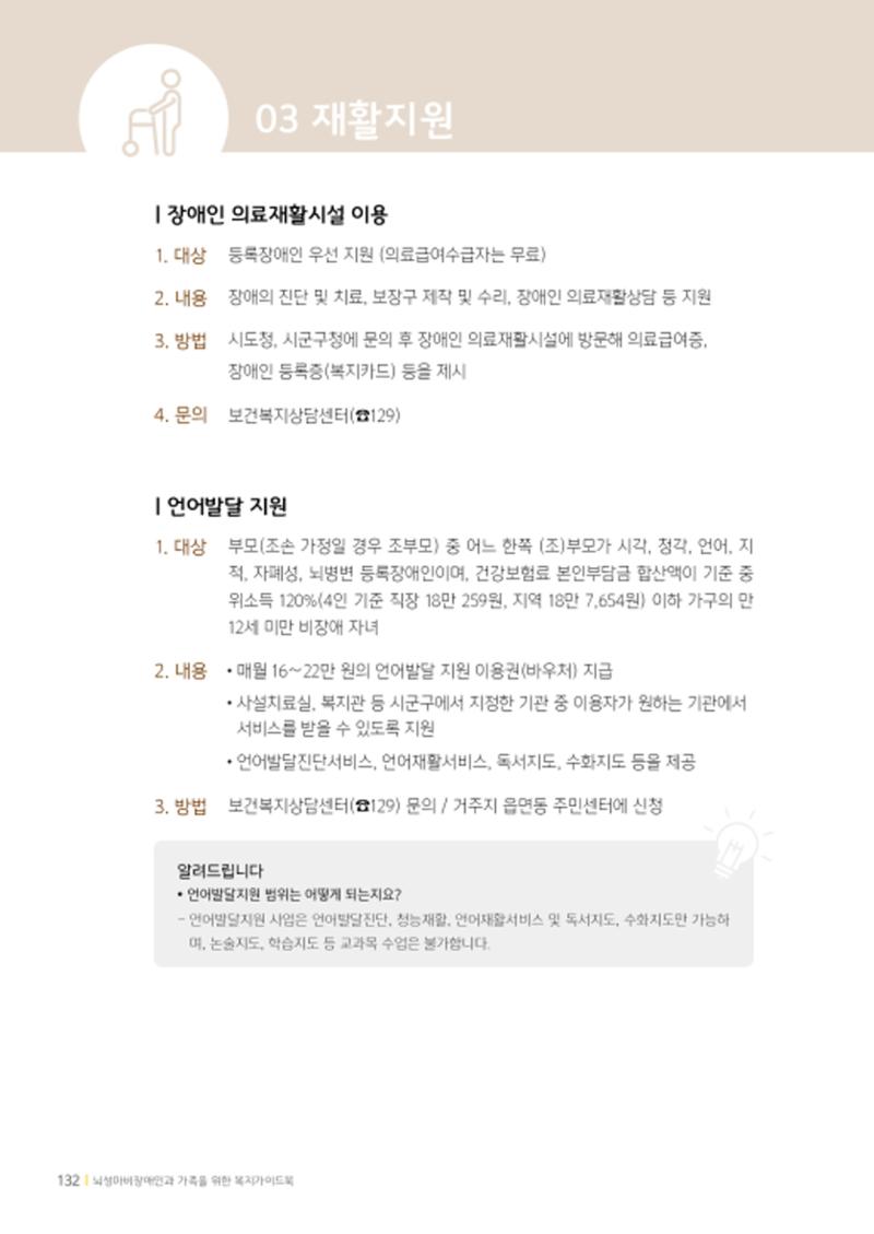 2020년 뇌성마비장애인과 가족을 위한 복지가이드북  131페이지