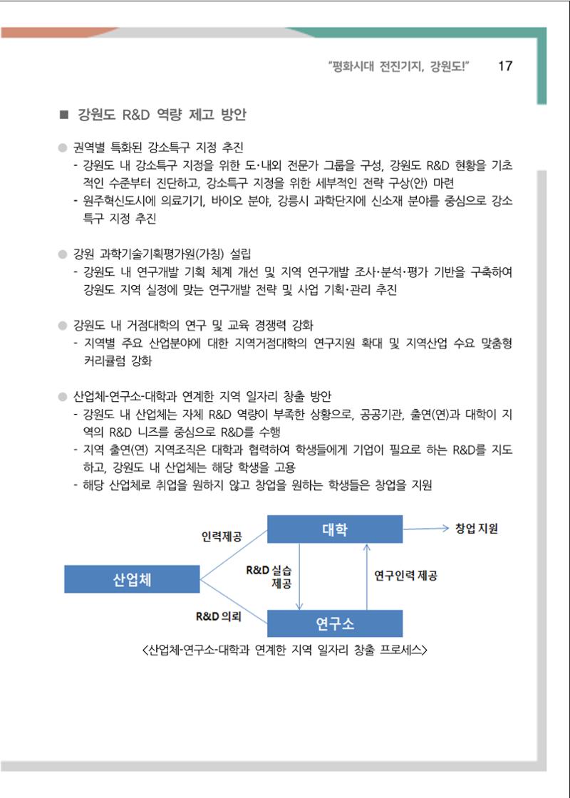 [강원연구원 개원 25주년 기념 정책자료집] 평화시대 전진기지, 강원도 22페이지
