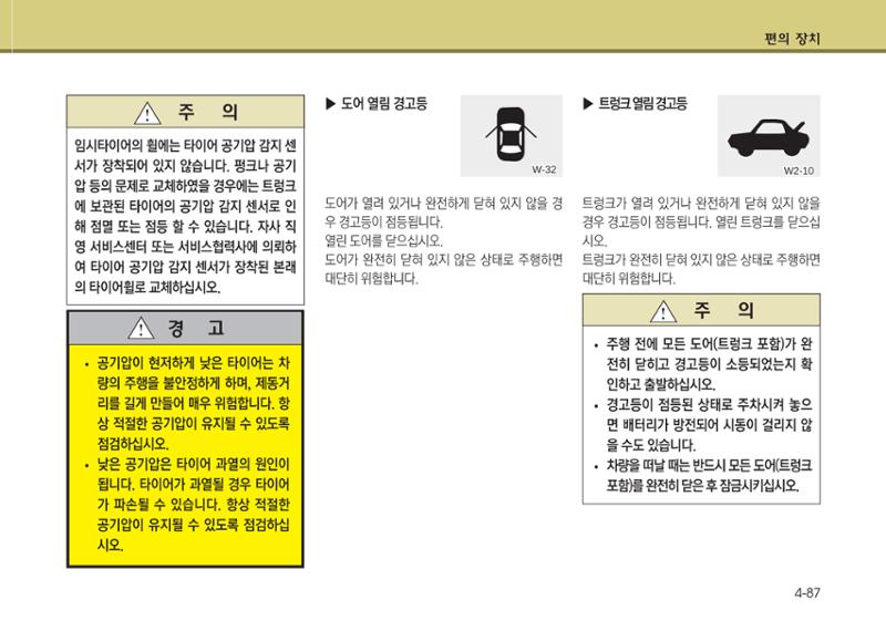 K7 차량 매뉴얼 164페이지
