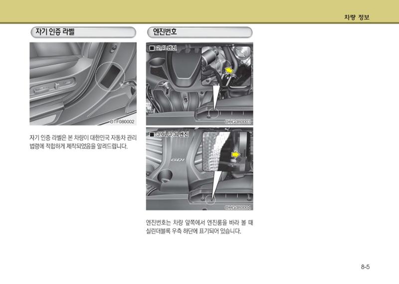 K7 차량 매뉴얼 424페이지