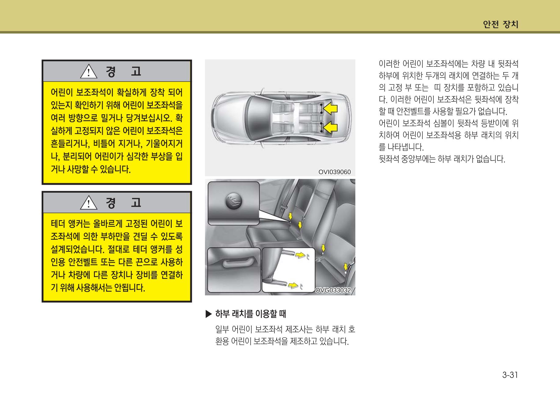 K7 차량 매뉴얼 58페이지