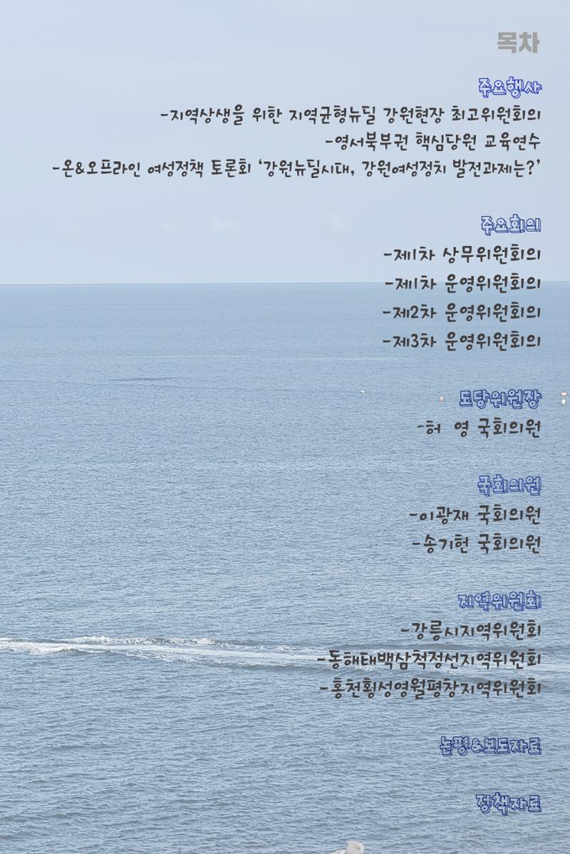 더불어민주당 강원도당 소식지 3페이지