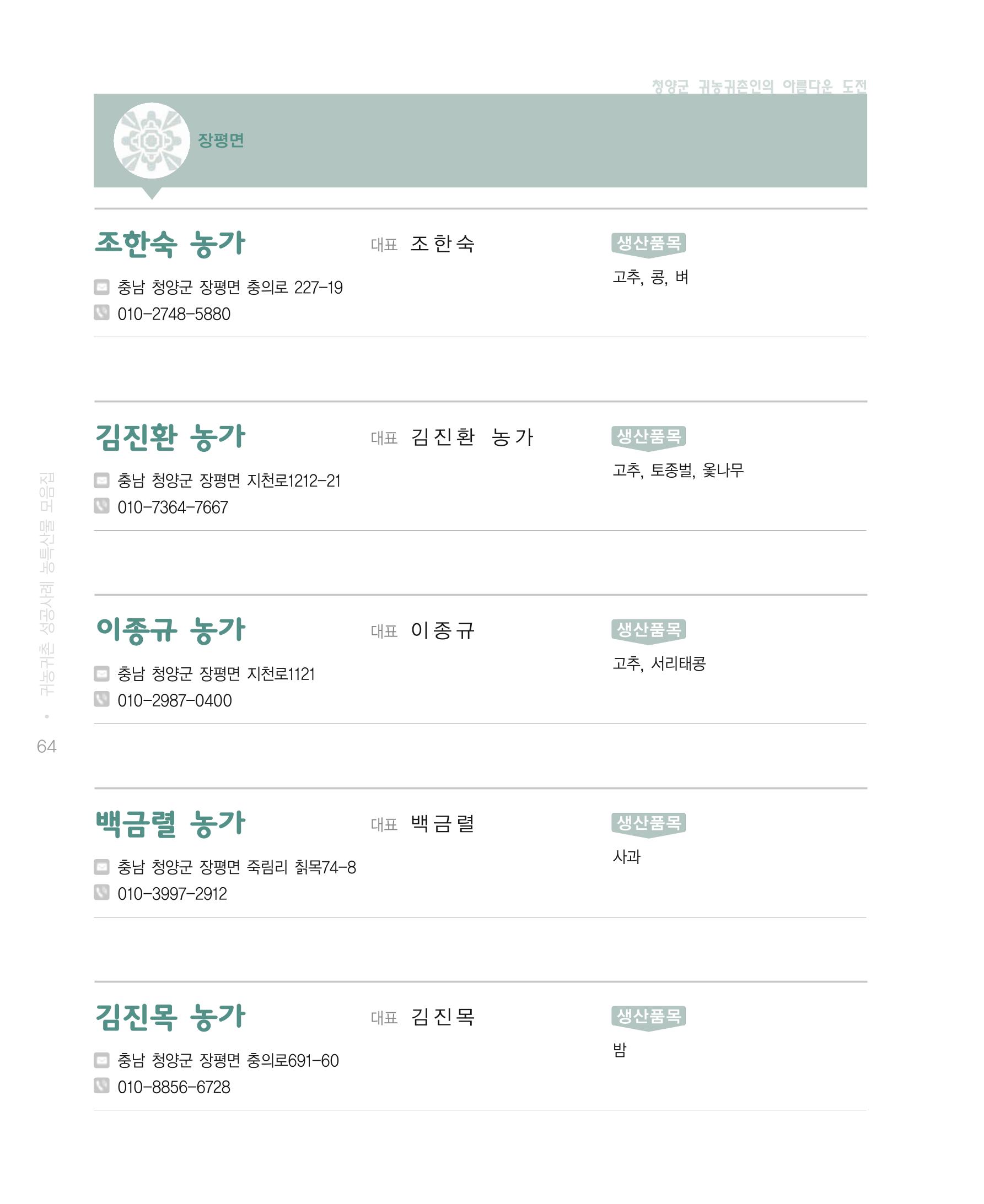 행복한 청양 건강한 밥상 64페이지