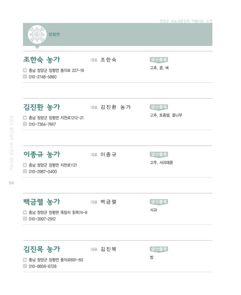 행복한 청양 건강한 밥상 64페이지