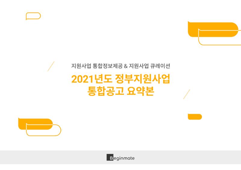 2021년 정부창업지원사업 통합공고 (비긴메이트) 1페이지