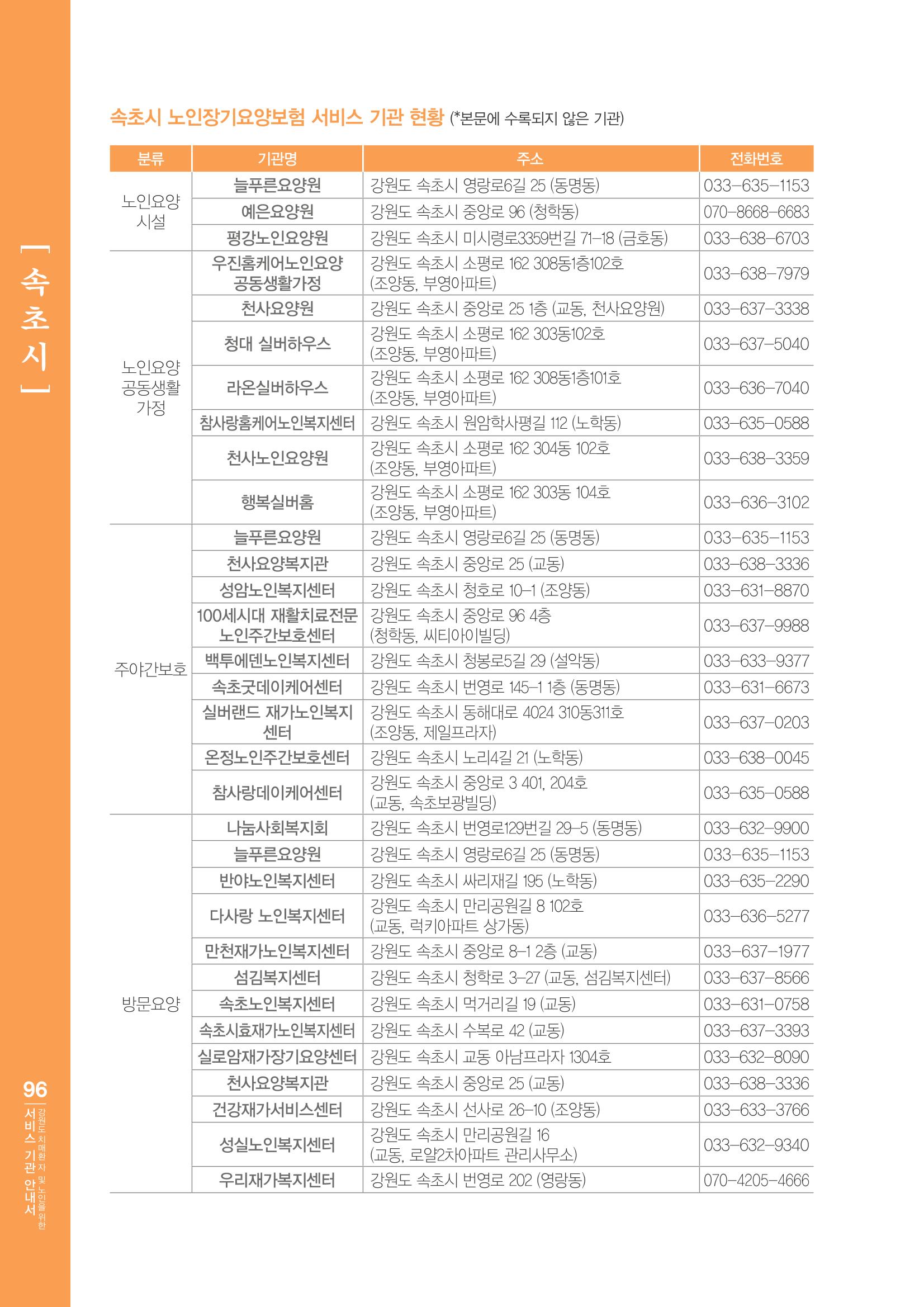 강원도 치매환자 및 노인을 위한 서비스 기관 안내서 97페이지