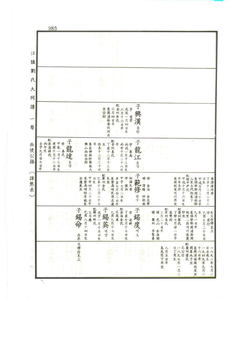 강릉유씨대동보1권하 436페이지
