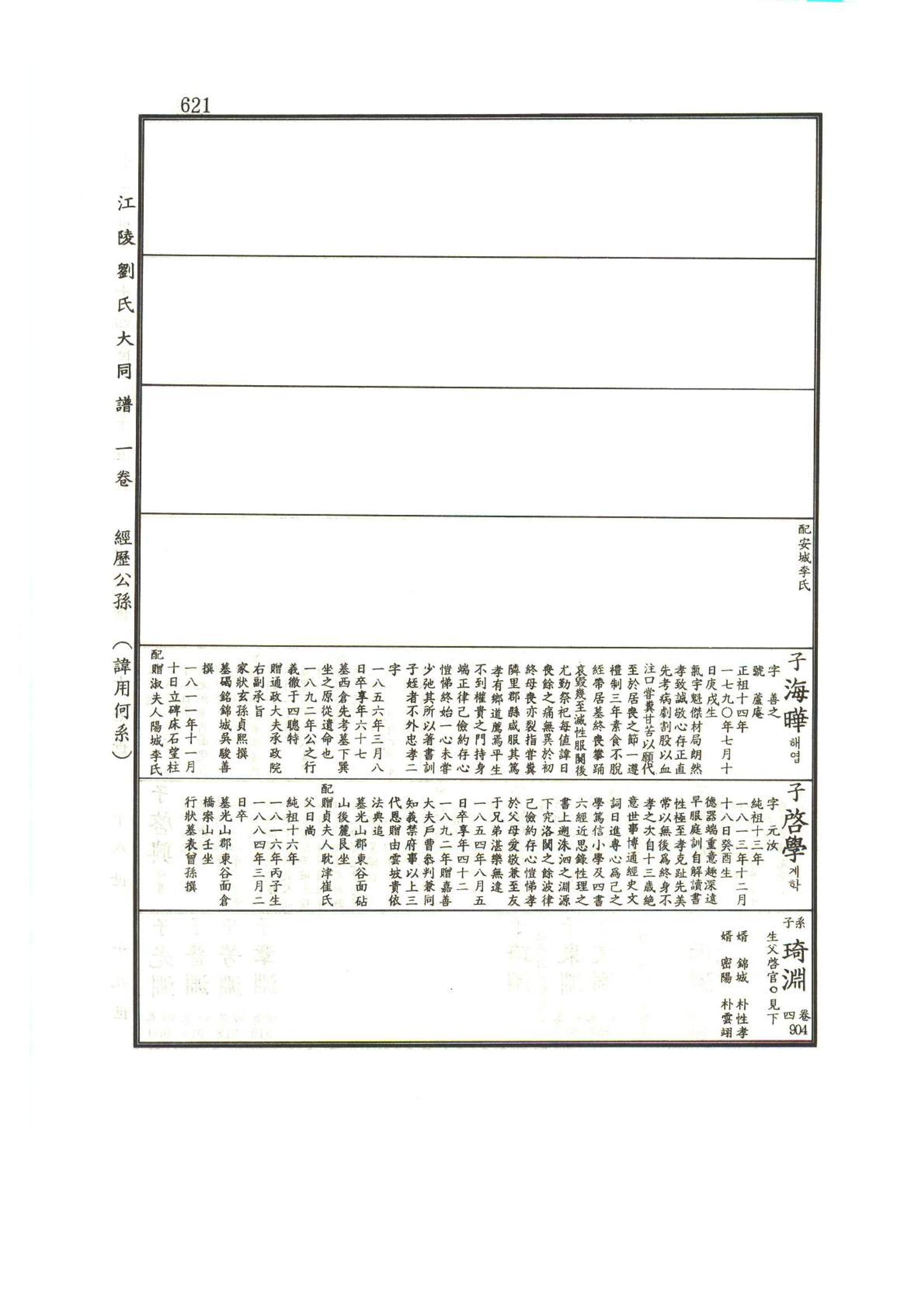 강릉유씨대동보1권하 72페이지
