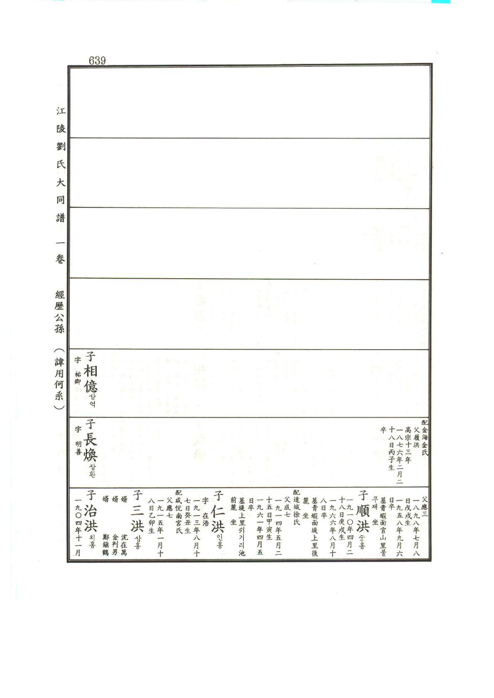 강릉유씨대동보1권하 90페이지