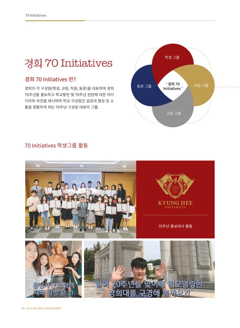 경희대학교 개교 70주년기념 브로슈어 6페이지