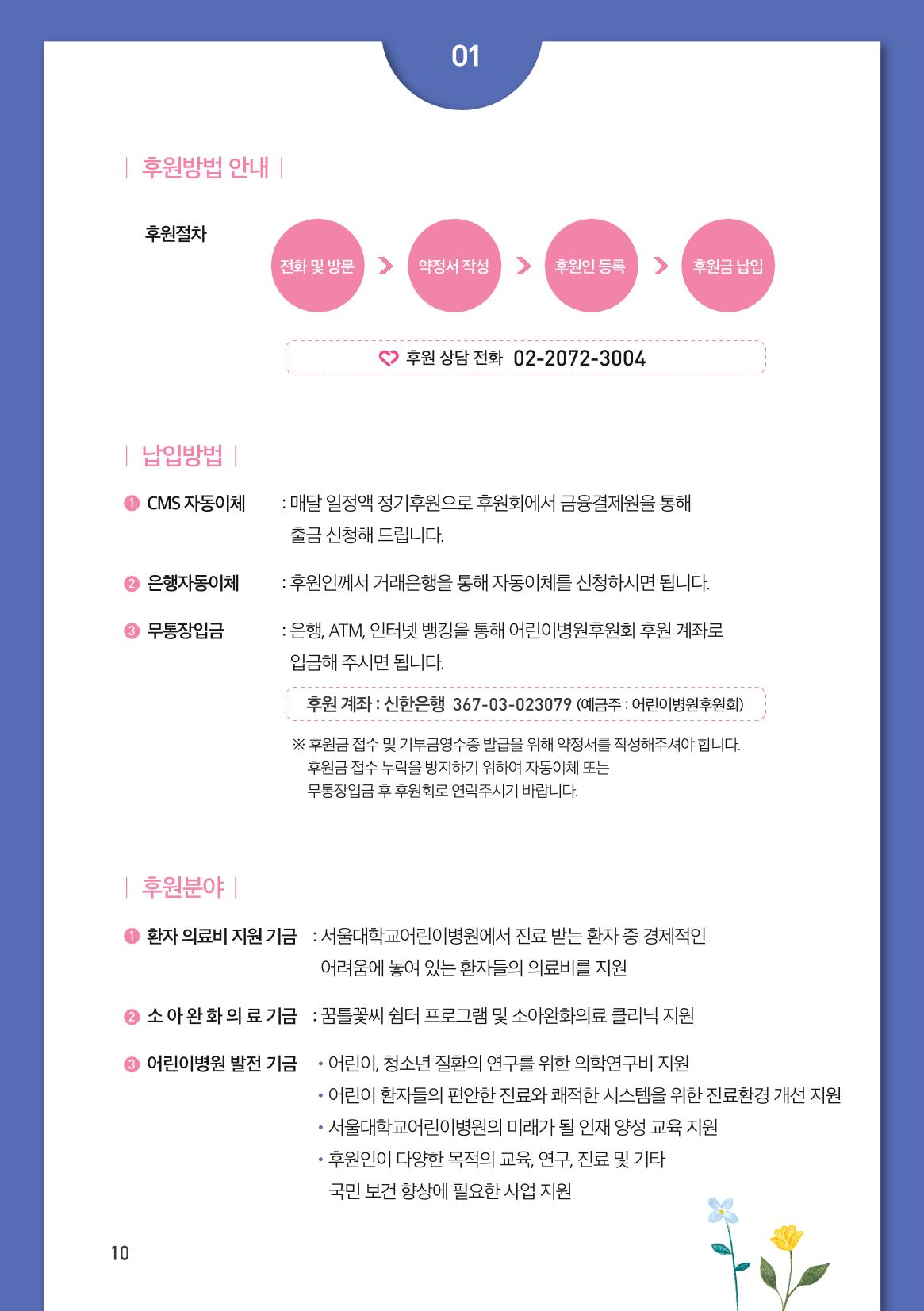 서울대어린이병원후원회 2019 연차보고서 10페이지