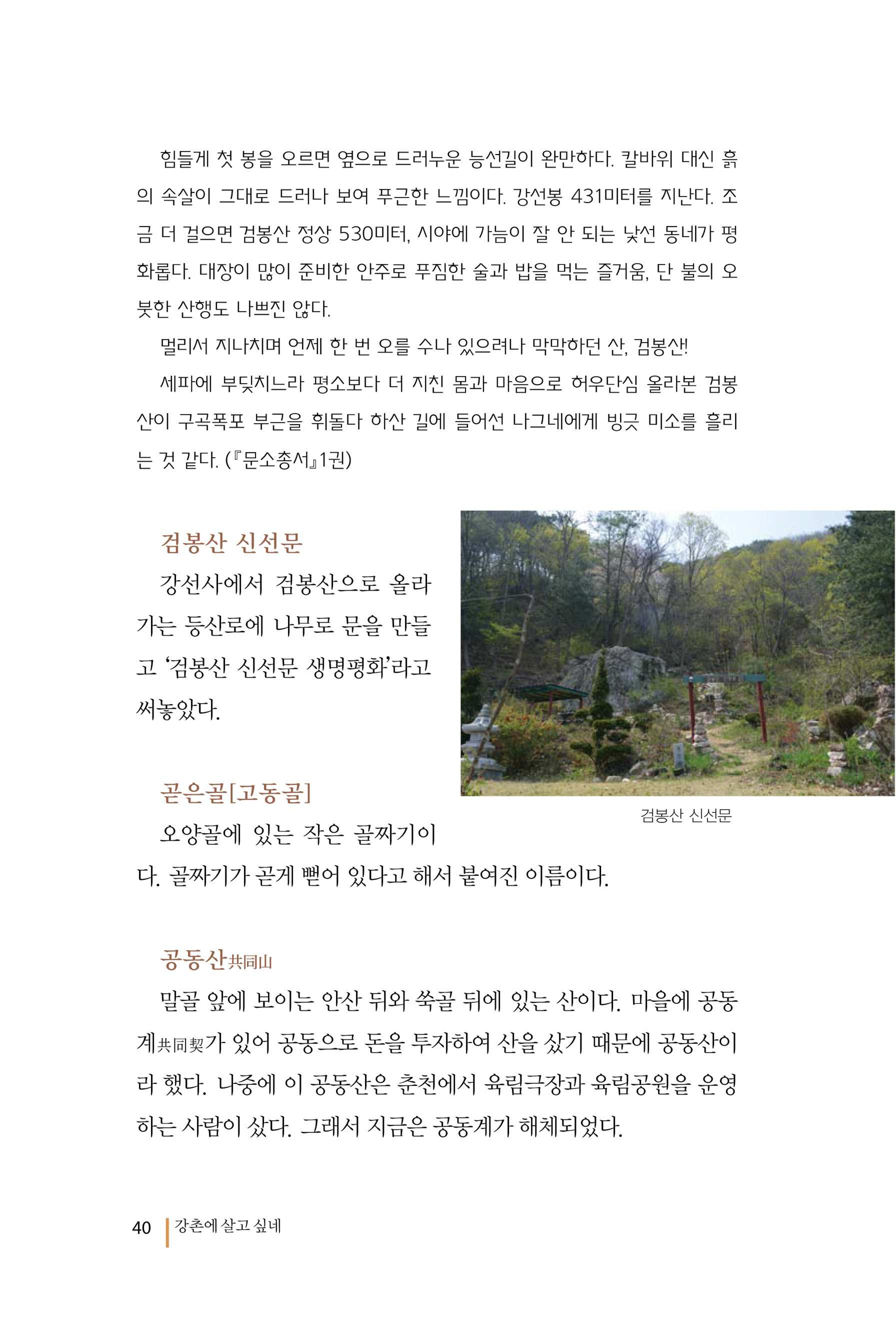 강촌에 살고싶네(강촌지리지) 40페이지