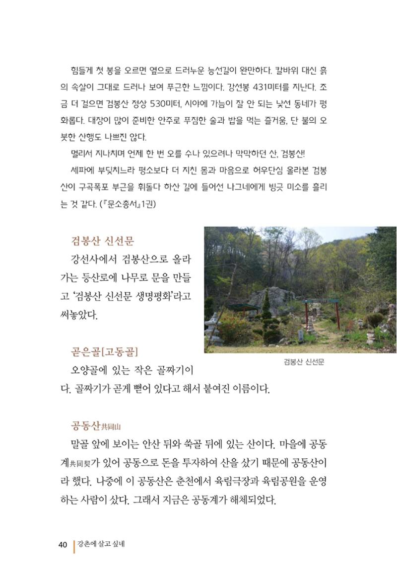 강촌에 살고싶네(강촌지리지) 40페이지