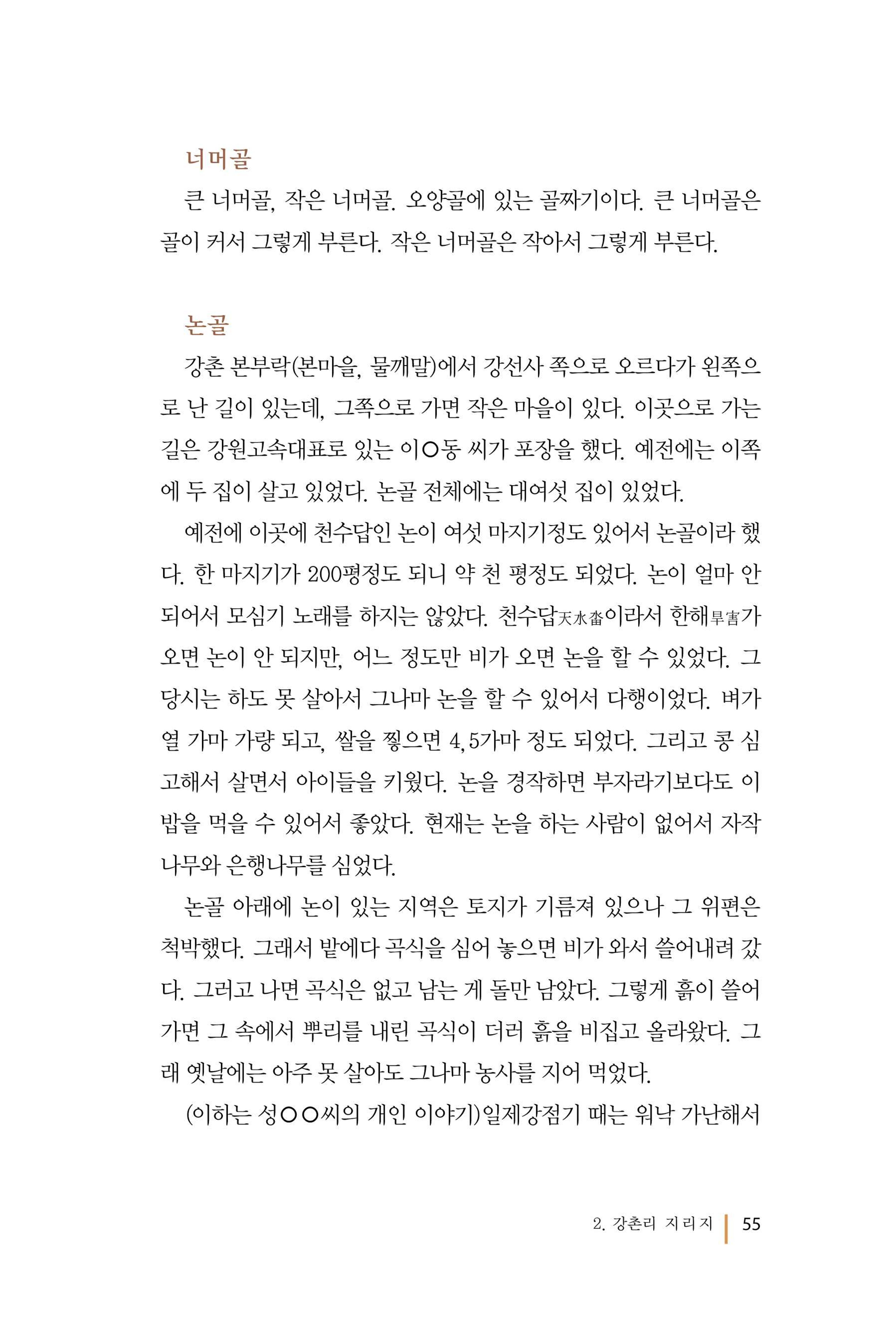 강촌에 살고싶네(강촌지리지) 55페이지