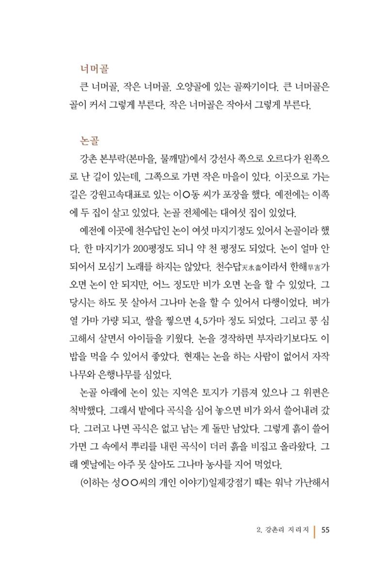 강촌에 살고싶네(강촌지리지) 55페이지