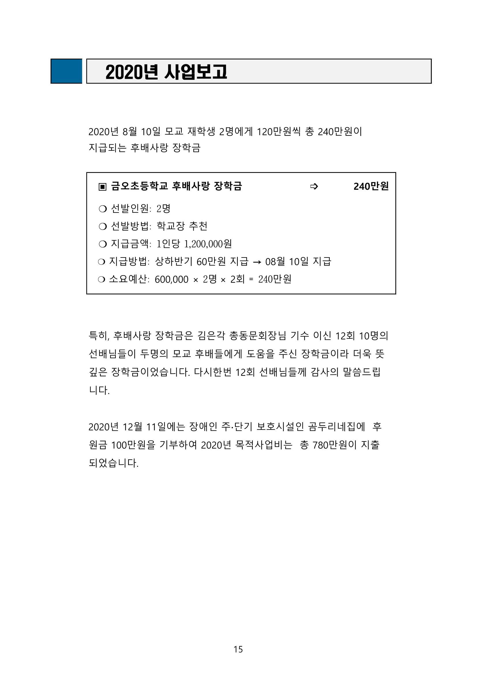 금오천보장학회 2021년 정기총회 자료집 15페이지