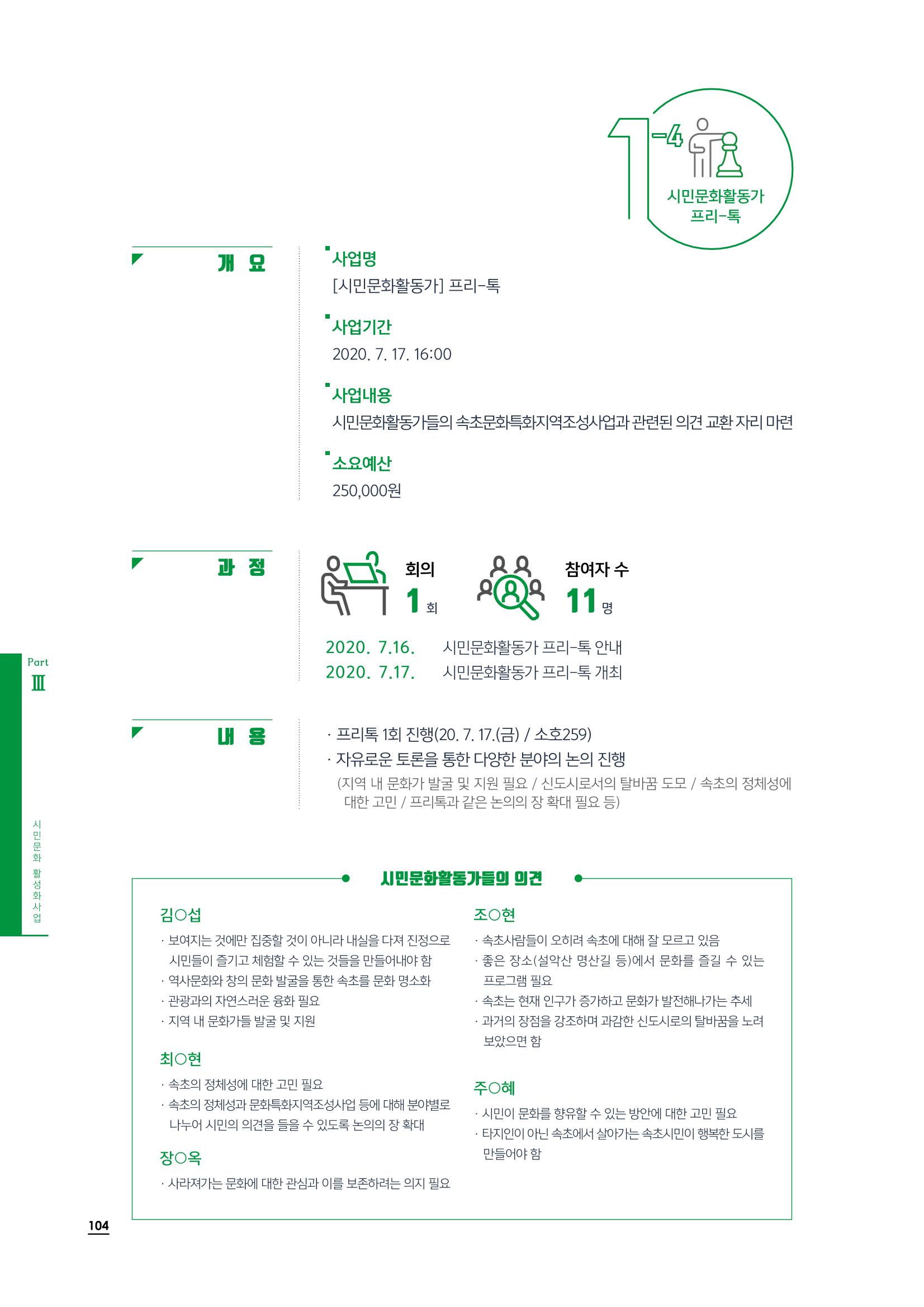 2020 속초 문화특화지역조성사업 연감 104페이지