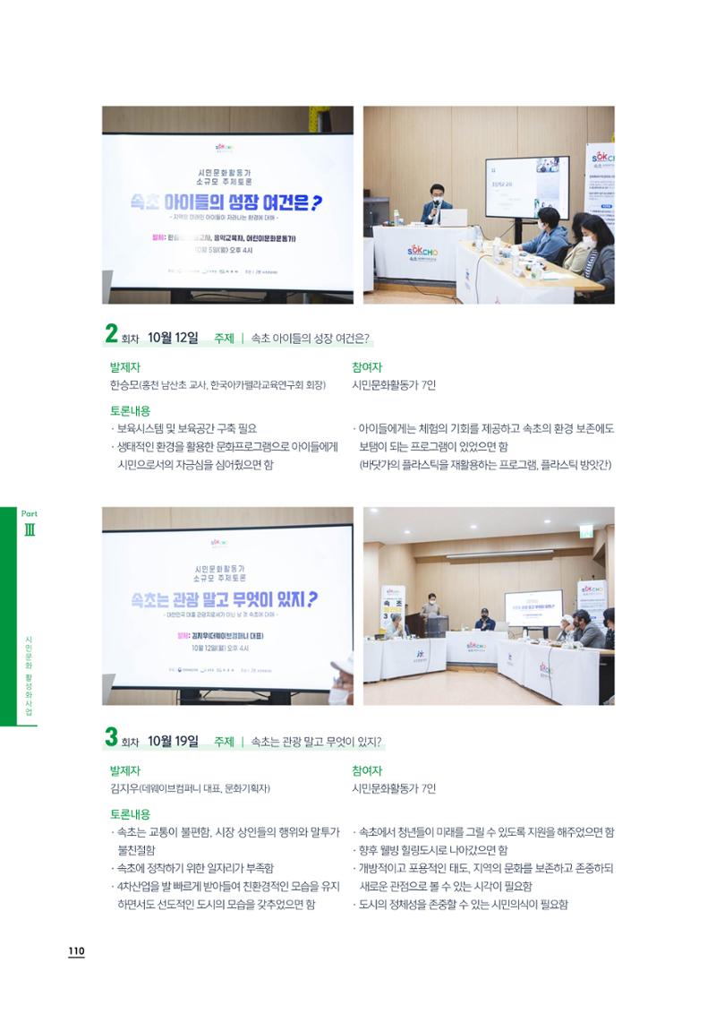 2020 속초 문화특화지역조성사업 연감 110페이지