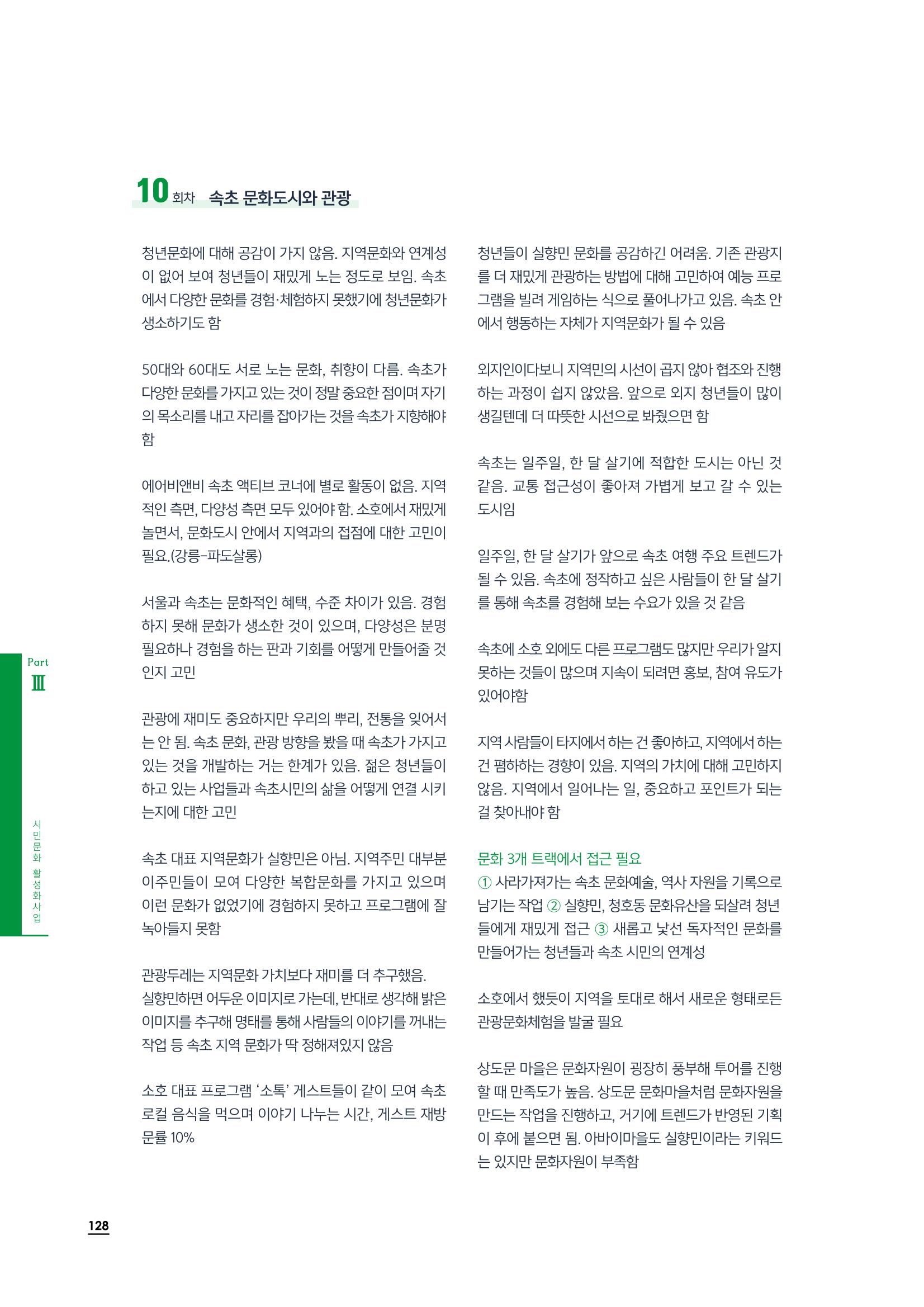 2020 속초 문화특화지역조성사업 연감 128페이지