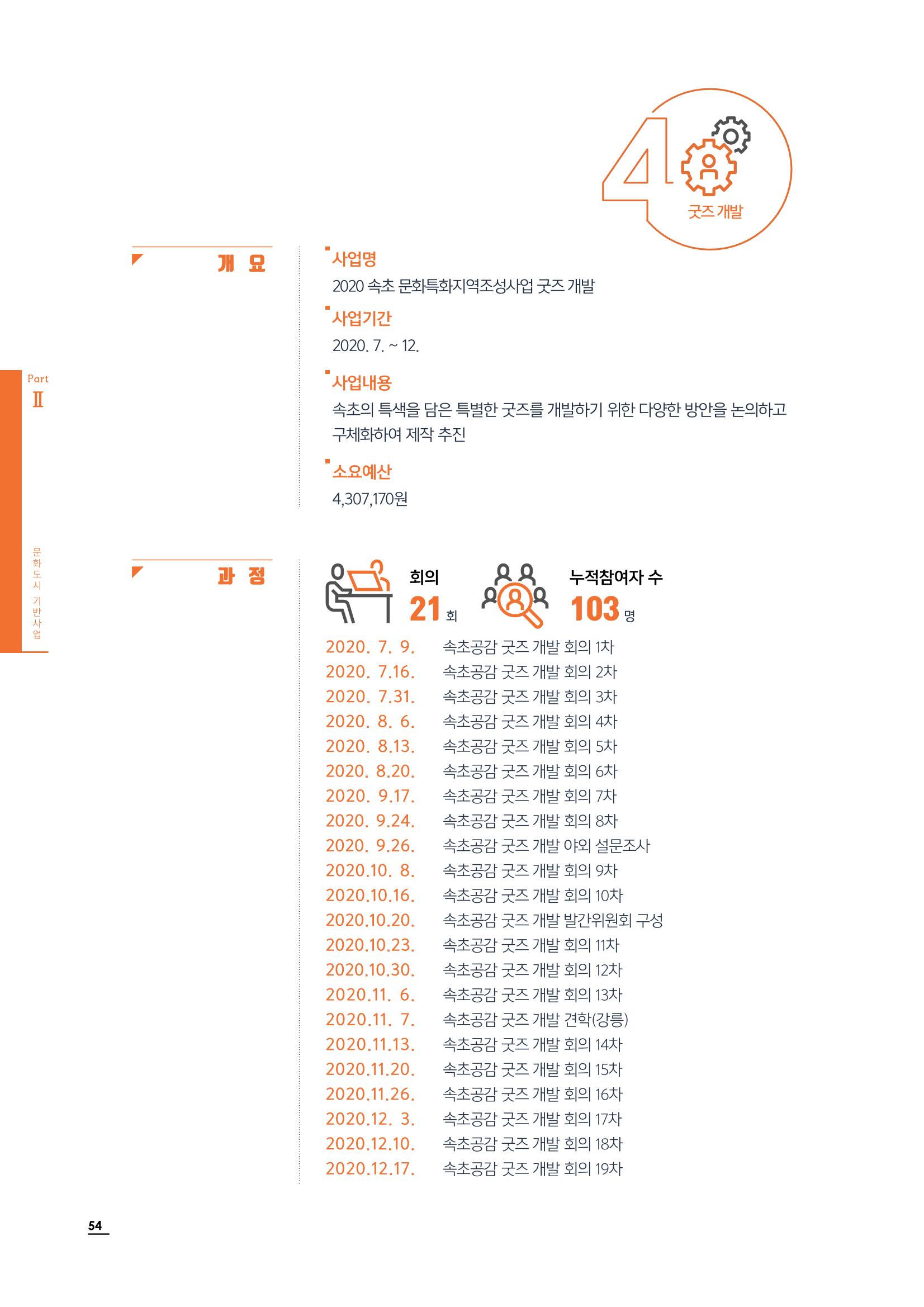 2020 속초 문화특화지역조성사업 연감 54페이지