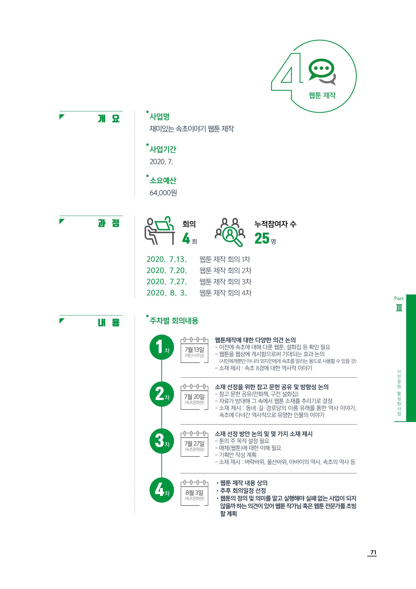 2020 속초 문화특화지역조성사업 연감 71페이지