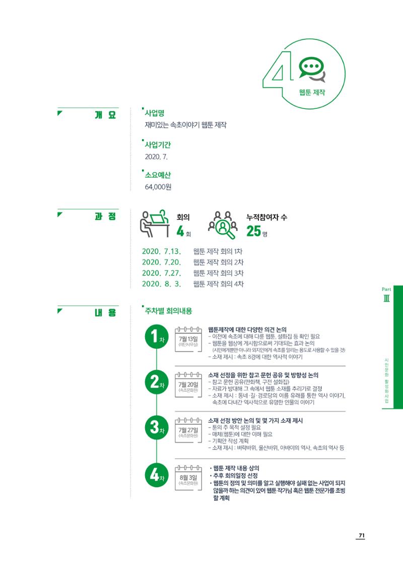 2020 속초 문화특화지역조성사업 연감 71페이지