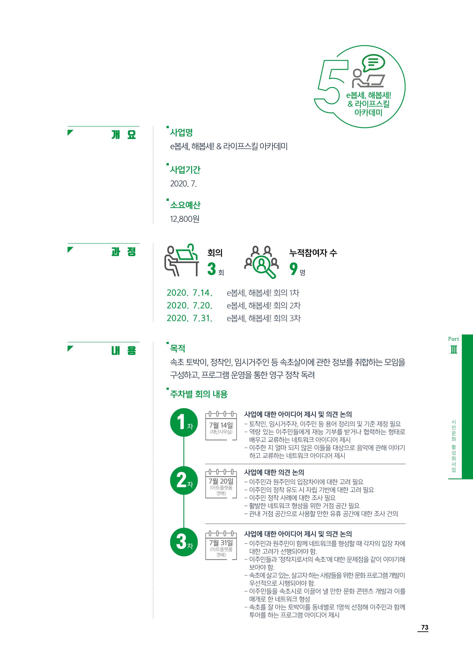 2020 속초 문화특화지역조성사업 연감 73페이지