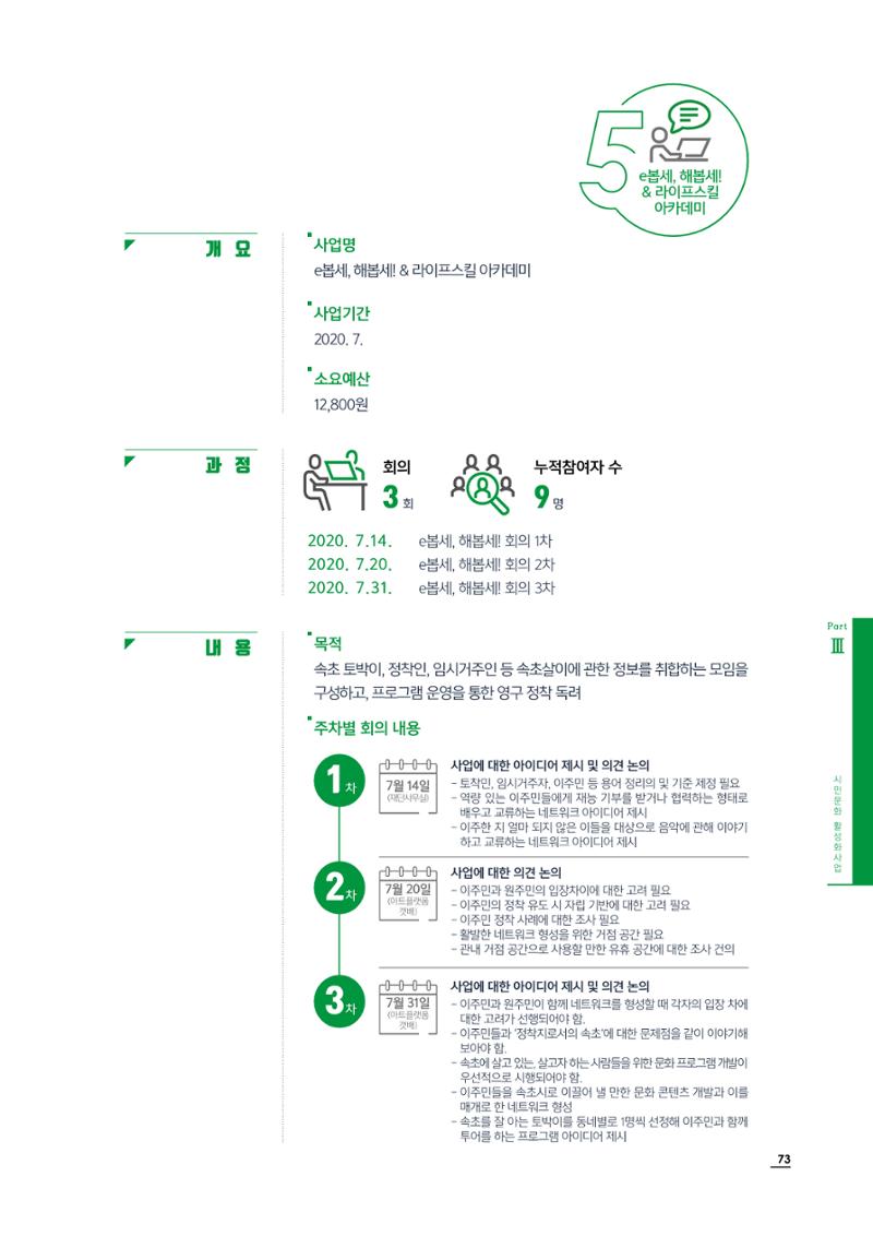 2020 속초 문화특화지역조성사업 연감 73페이지