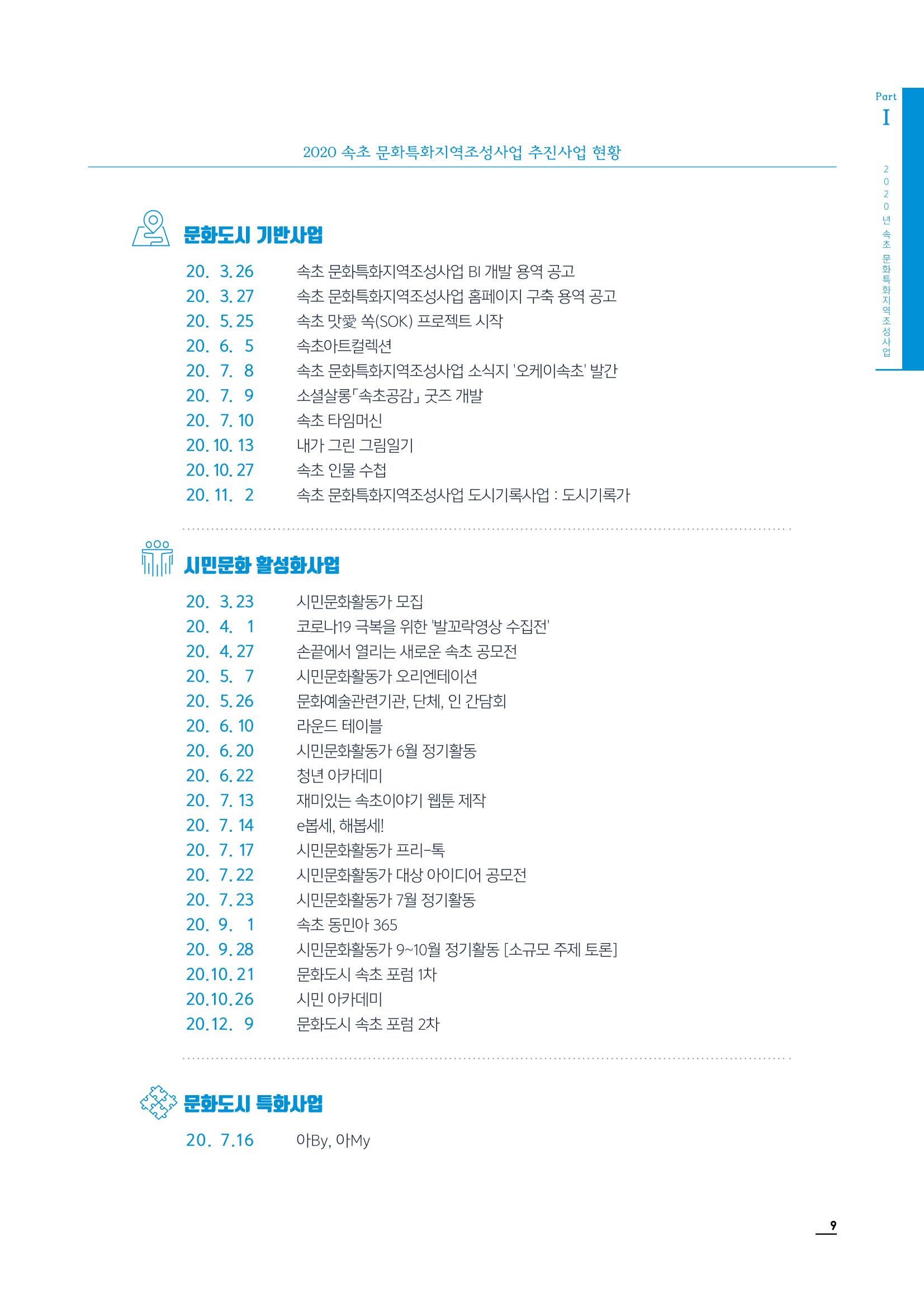 2020 속초 문화특화지역조성사업 연감 9페이지