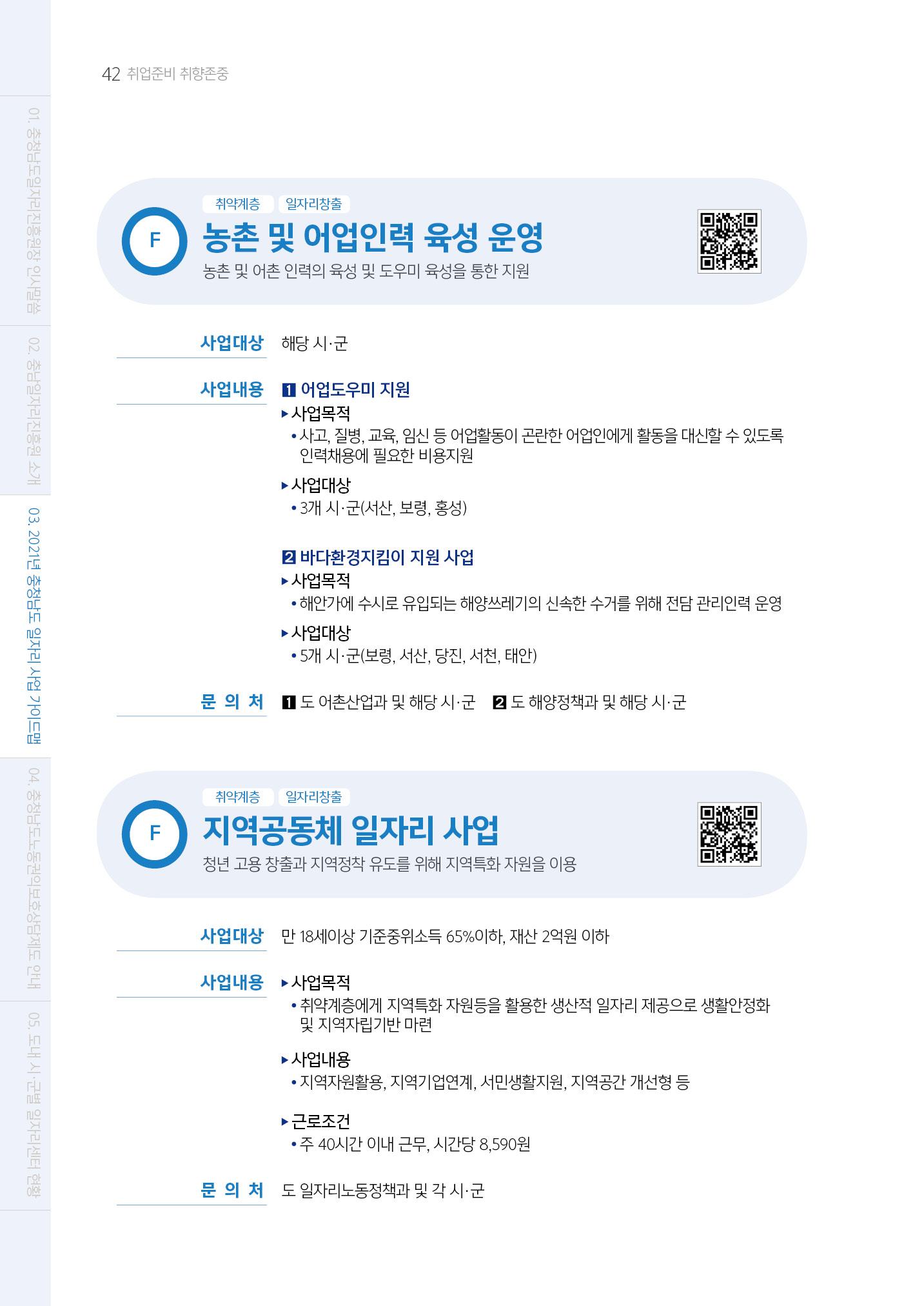 2021년 충남 일자리지원 가이드북 42페이지