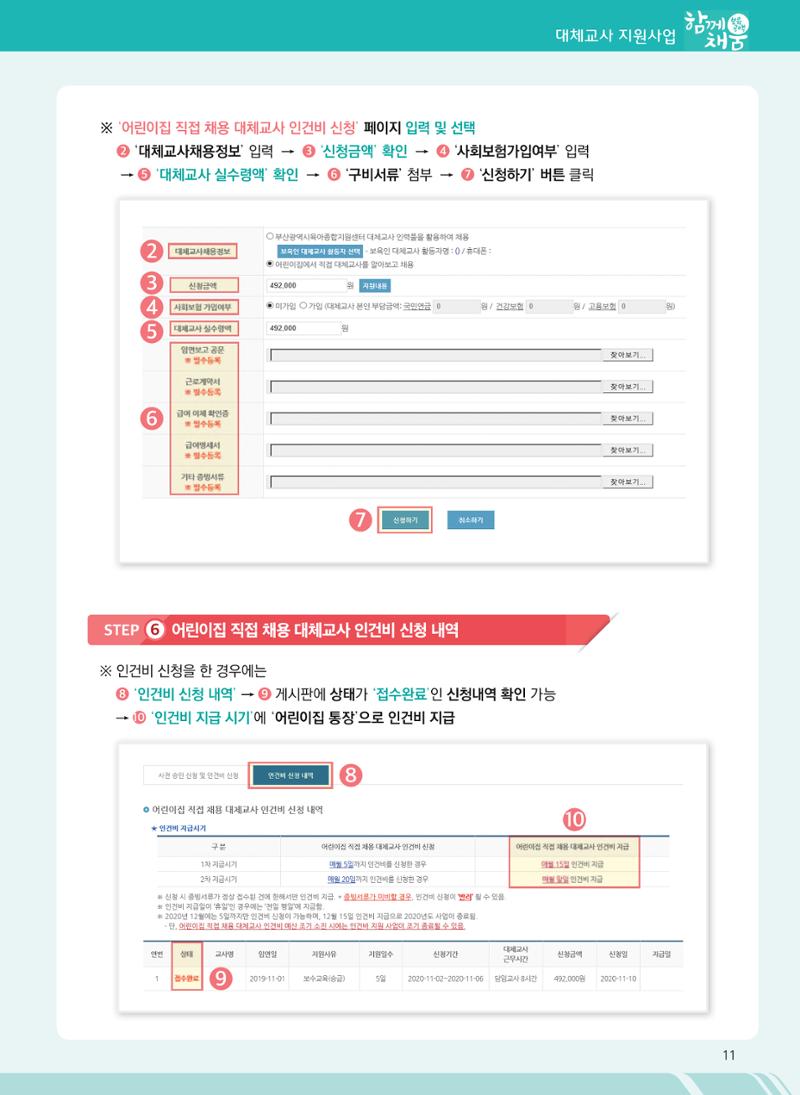 2021년 부산광역시육아종합지원센터 대체교사 지원사업 안내 11페이지