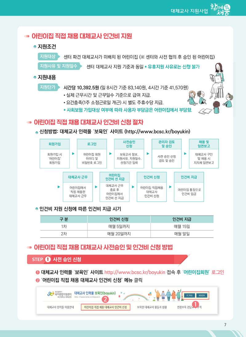 2021년 부산광역시육아종합지원센터 대체교사 지원사업 안내 7페이지
