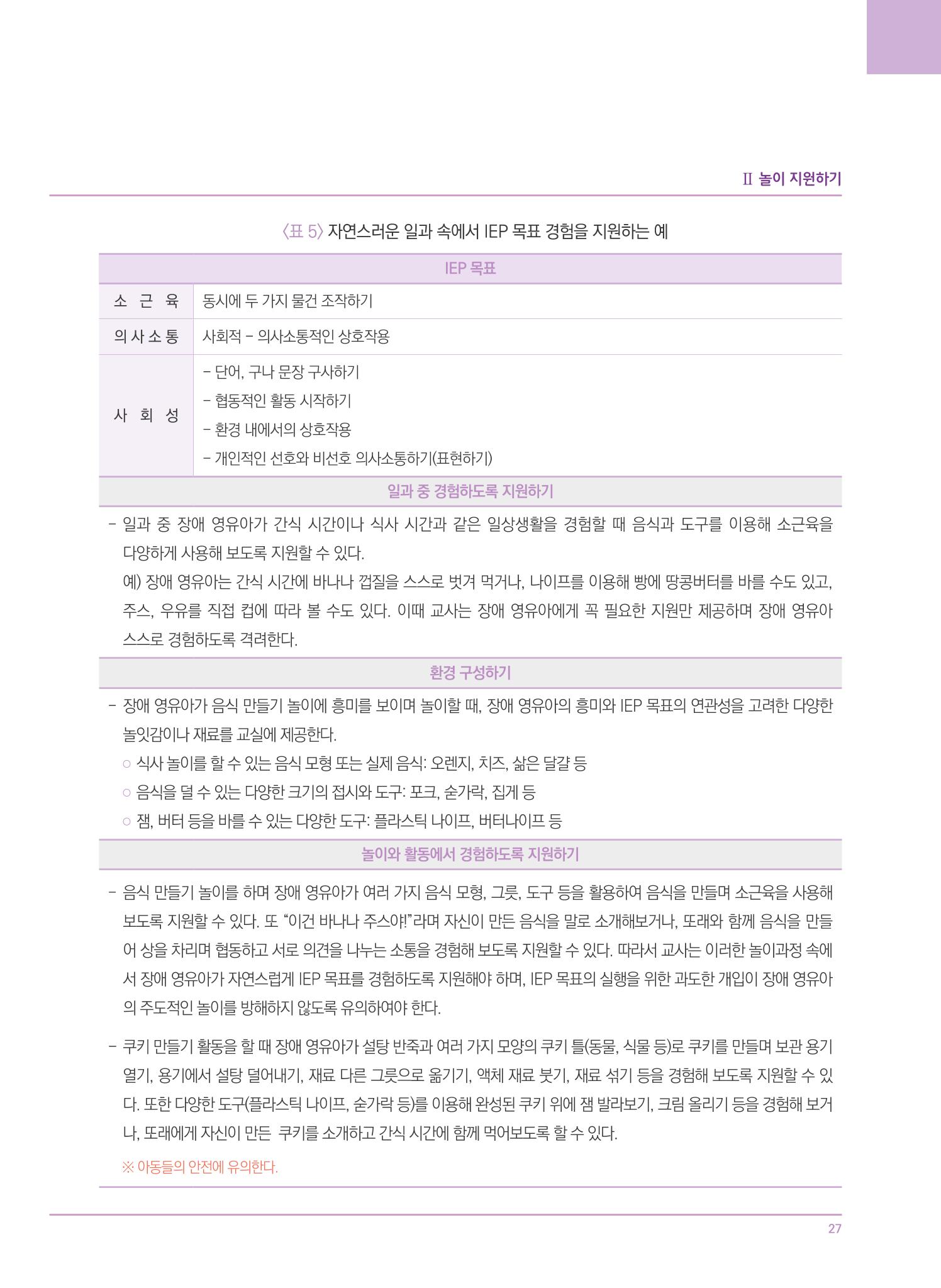 4차 개정 표준보육과정에 따른 장애 영유아 놀이 지원 교육 27페이지