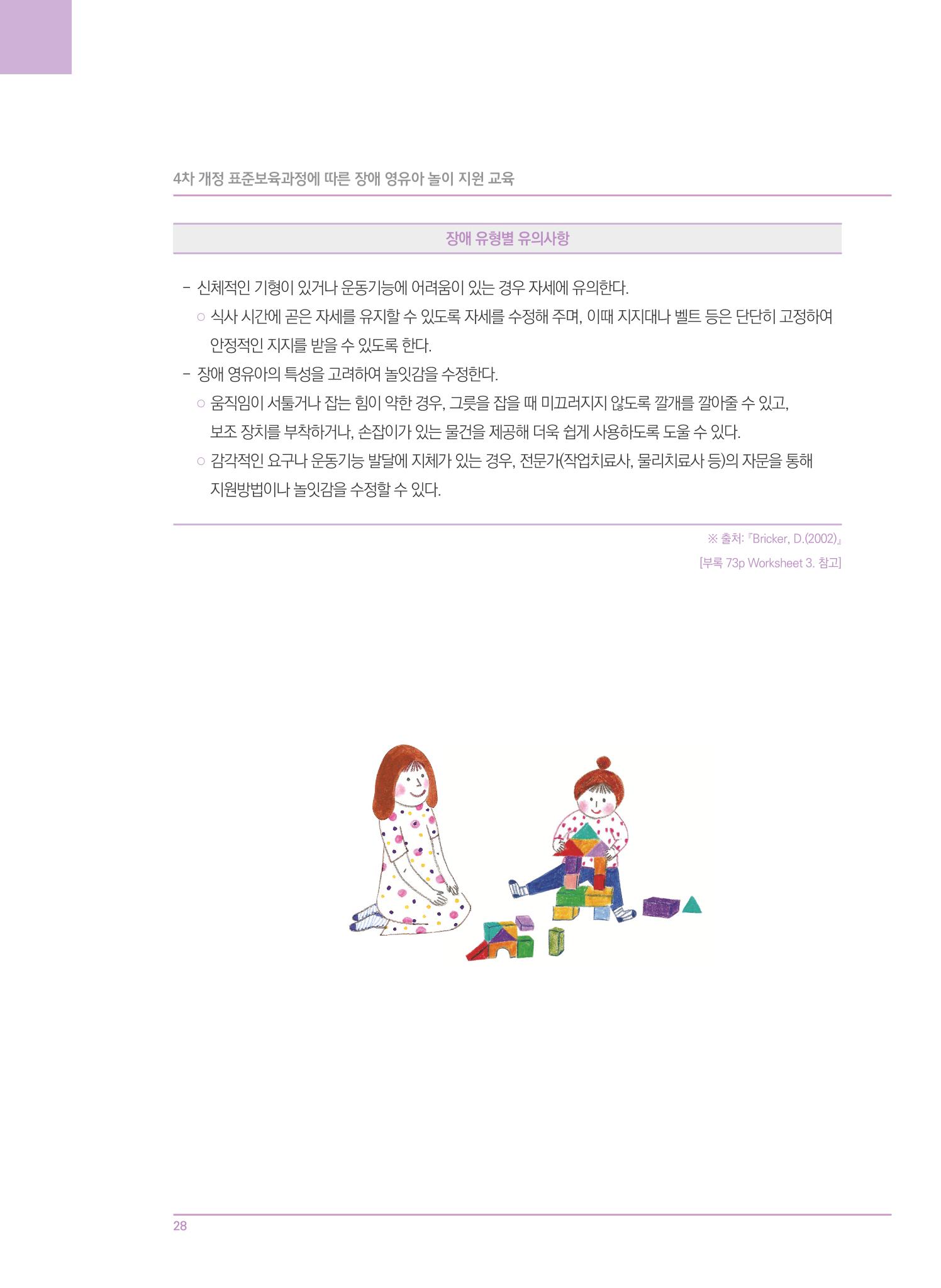 4차 개정 표준보육과정에 따른 장애 영유아 놀이 지원 교육 28페이지