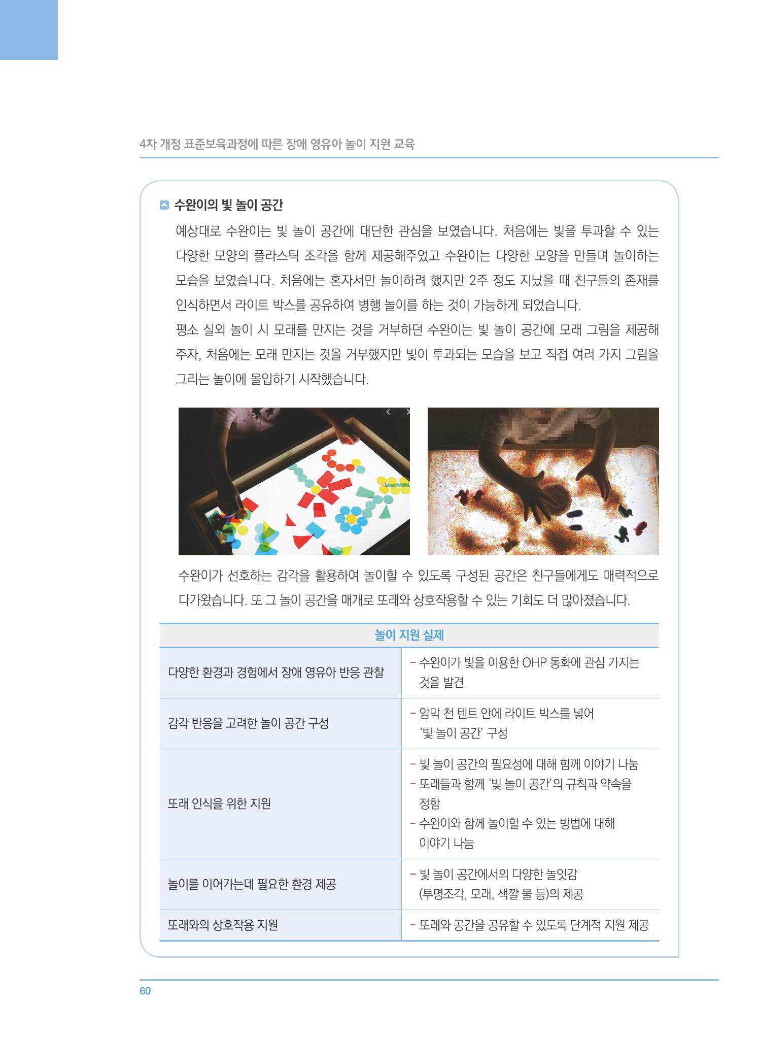 4차 개정 표준보육과정에 따른 장애 영유아 놀이 지원 교육 60페이지