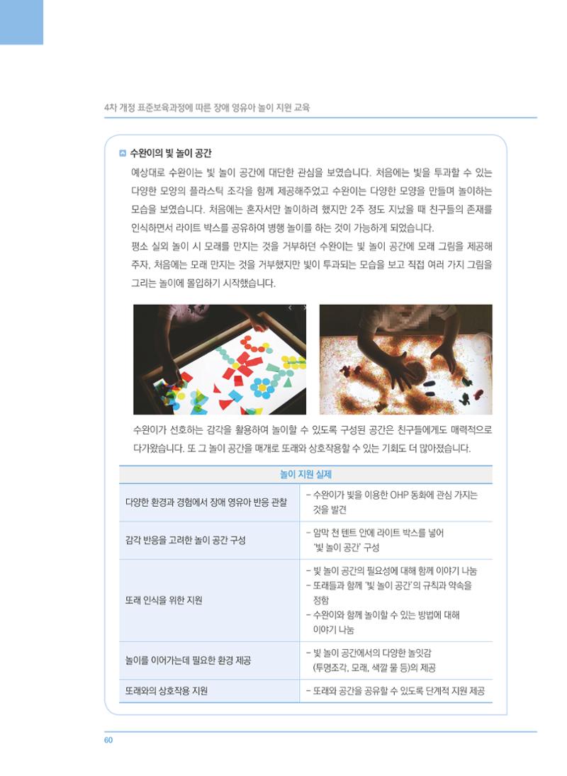 4차 개정 표준보육과정에 따른 장애 영유아 놀이 지원 교육 60페이지
