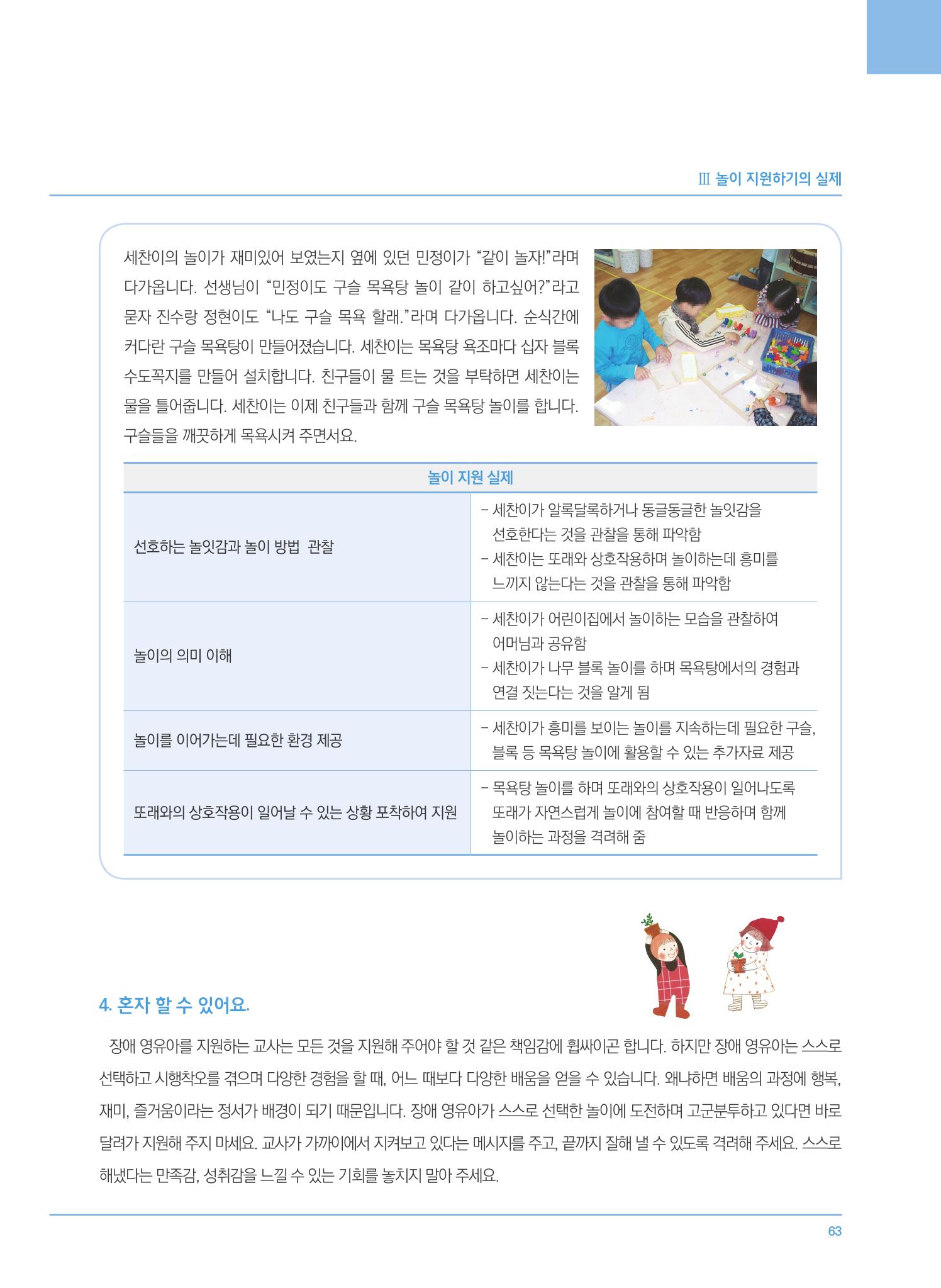4차 개정 표준보육과정에 따른 장애 영유아 놀이 지원 교육 63페이지