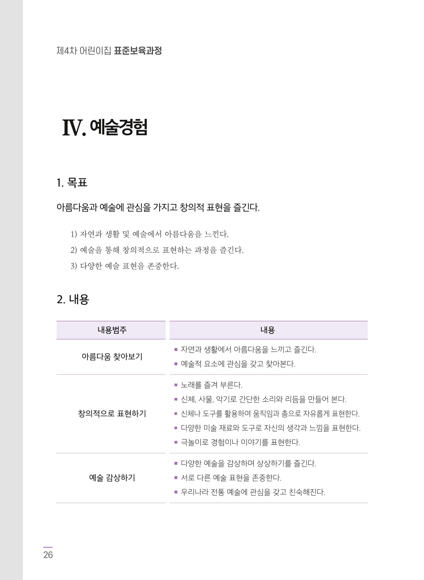 제4차 어린이집 표준보육과정 고시문 28페이지