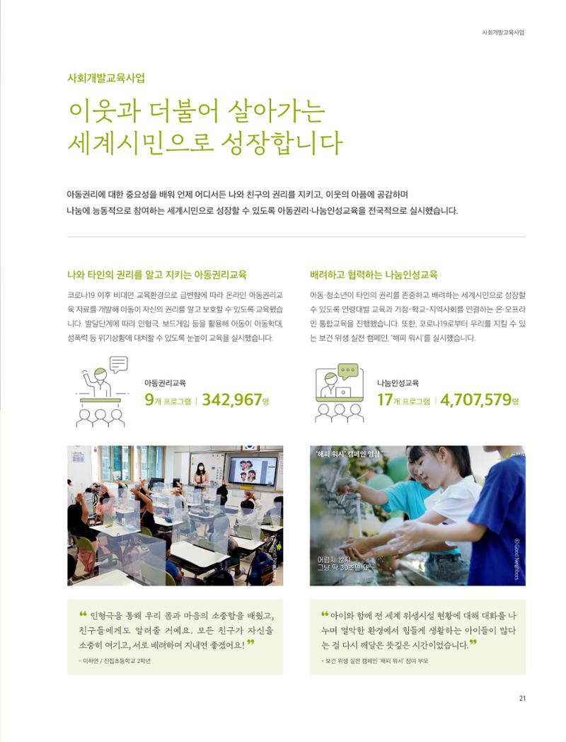 2020 굿네이버스 연차보고서 21페이지