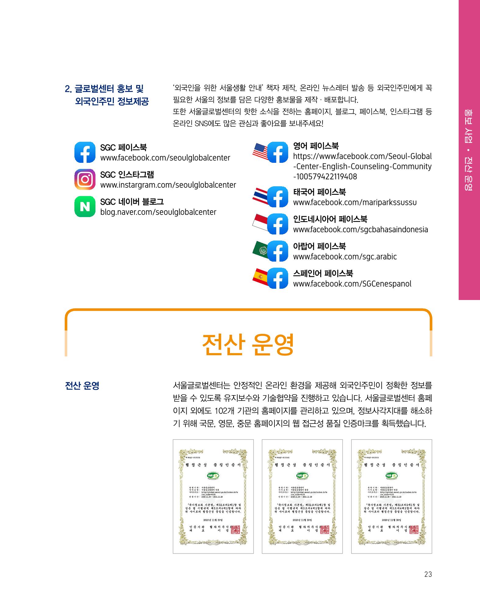 2020 서울글로벌센터 연간보고서 2020 Seoul Global Center Annual Report 23페이지