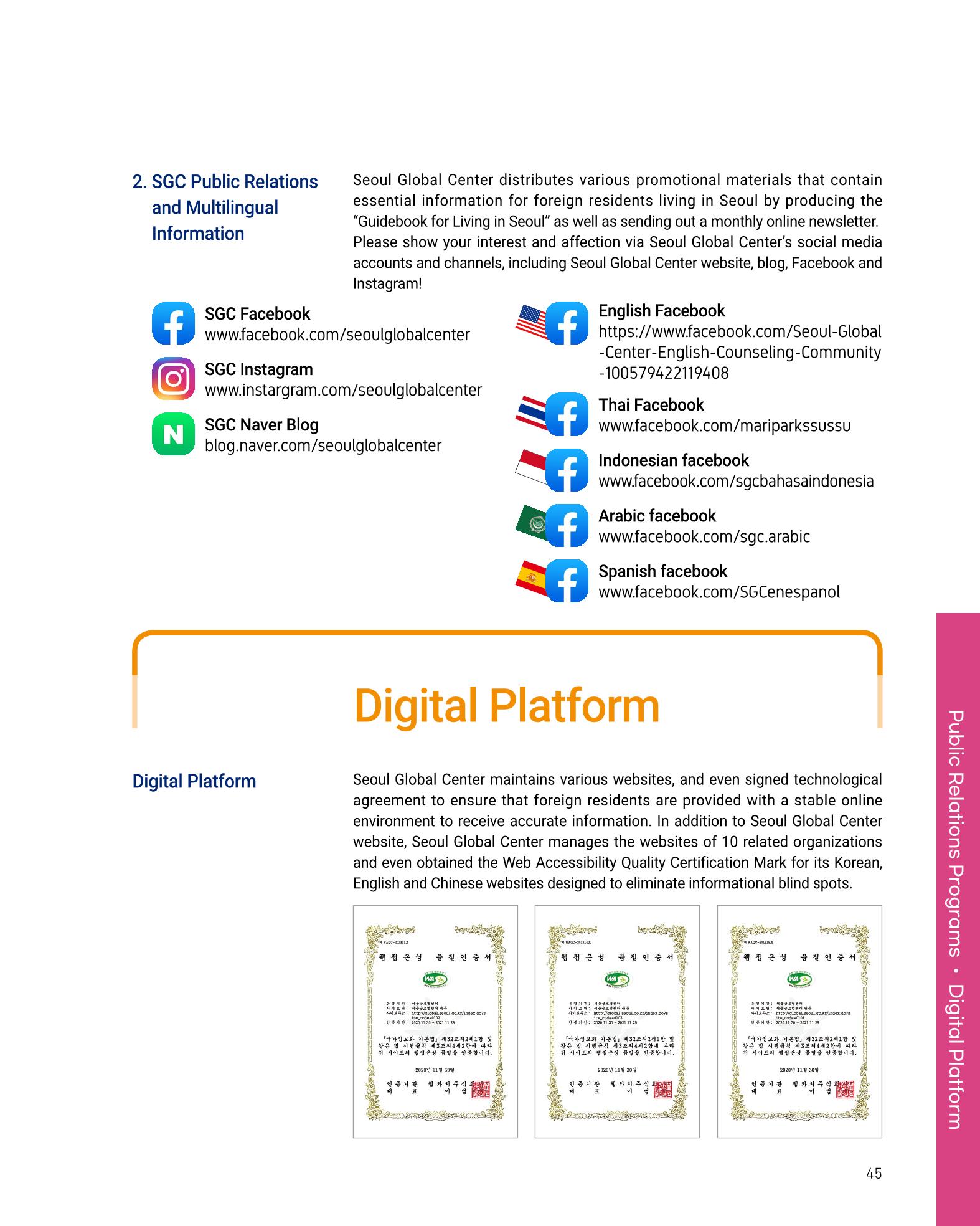 2020 서울글로벌센터 연간보고서 2020 Seoul Global Center Annual Report 45페이지