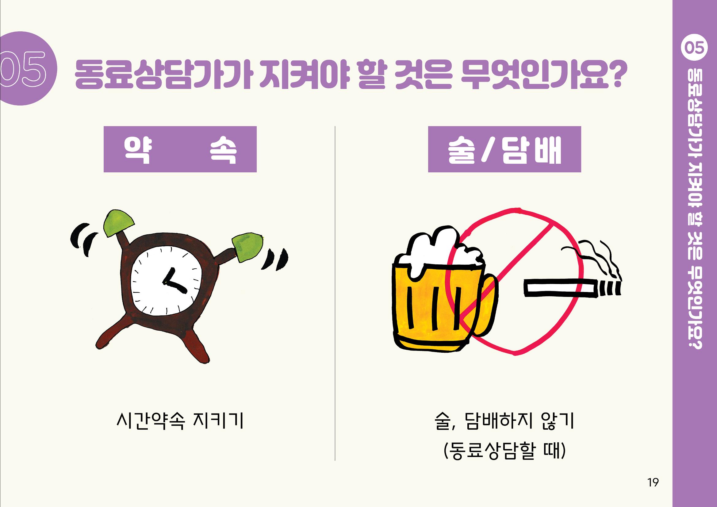 누구나 알기 쉽고, 이해하기 쉬운 동료상담가 교육자료 나도 발달장애인 동료상담가 19페이지
