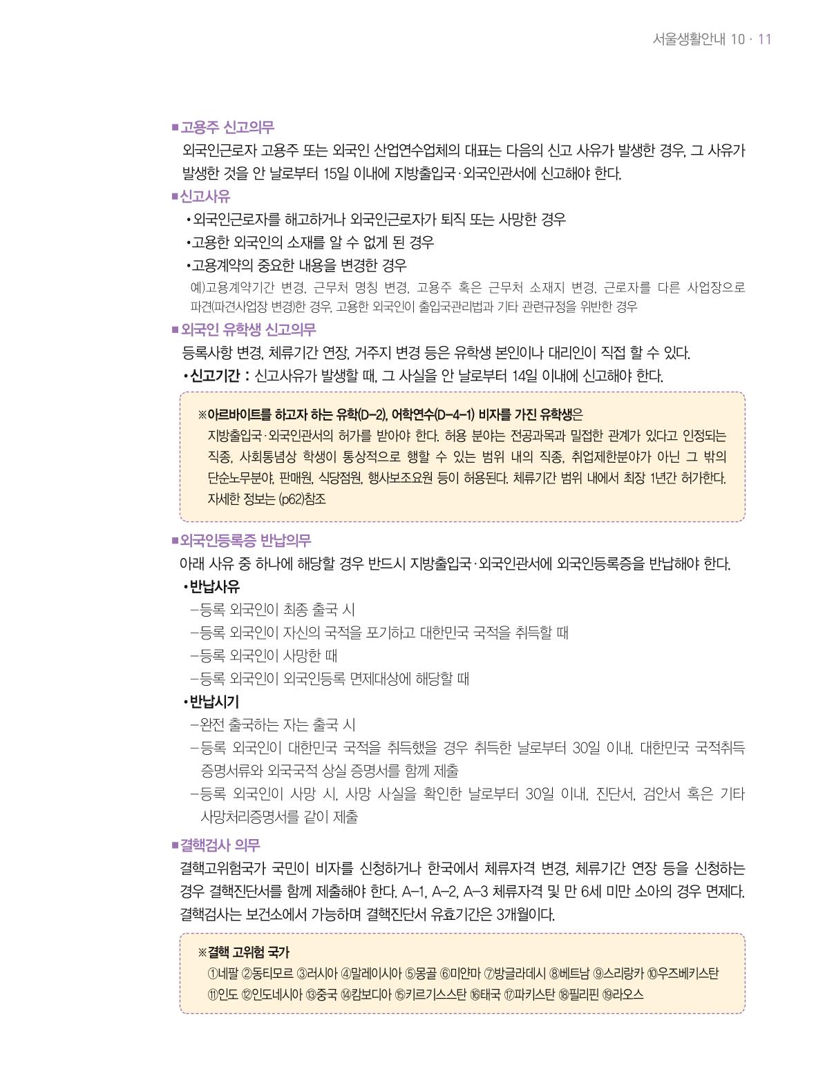 2021 외국인에게 꼭 필요한 서울생활안내 10페이지