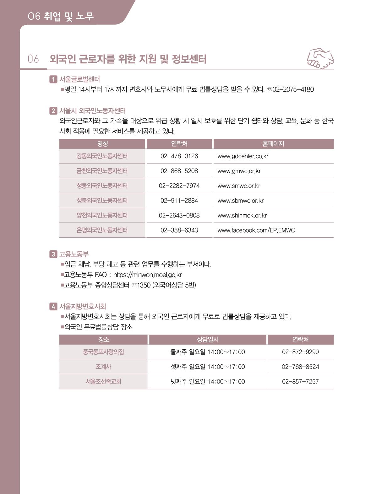 2021 외국인에게 꼭 필요한 서울생활안내 63페이지